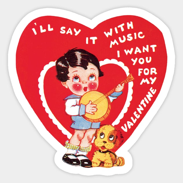 Retro Valentine's Day Heart Sticker by MasterpieceCafe